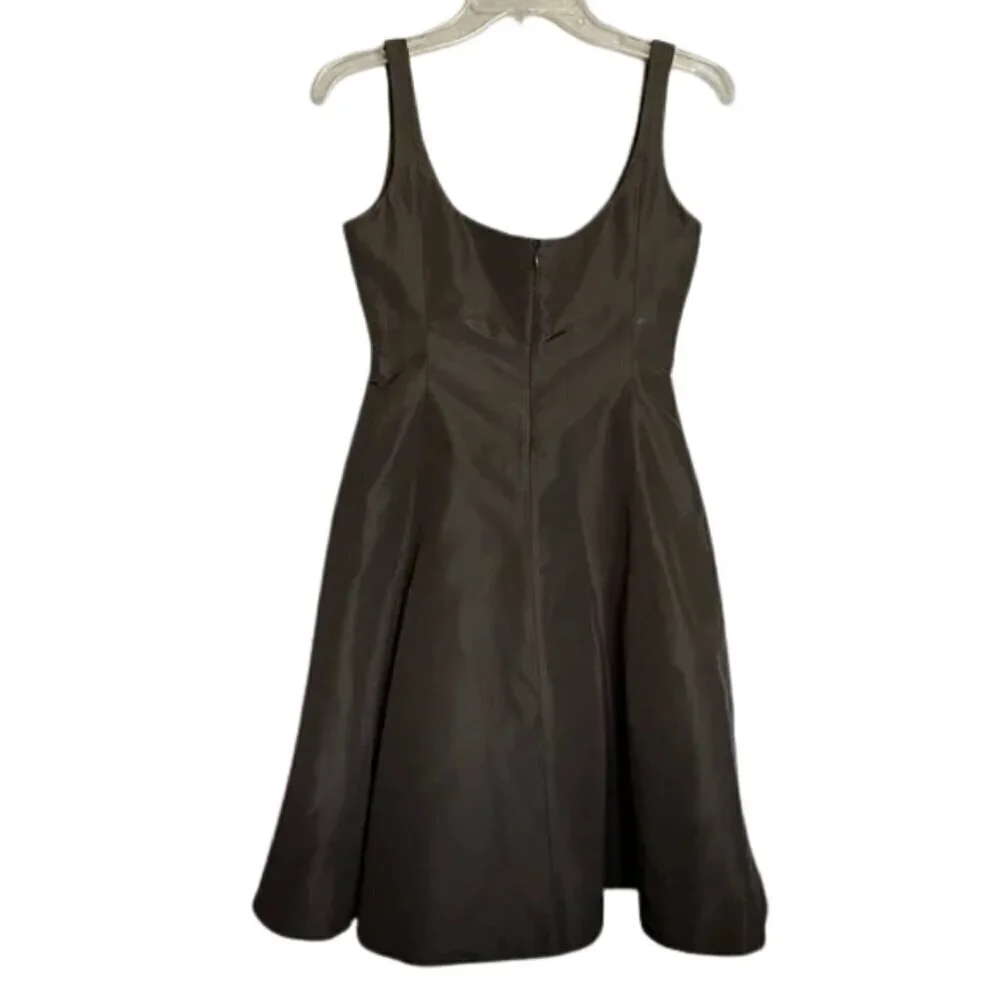 J. Crew Elegant Brown Silk Sleeveless Dress with Slip Size - Picture 2 of 7